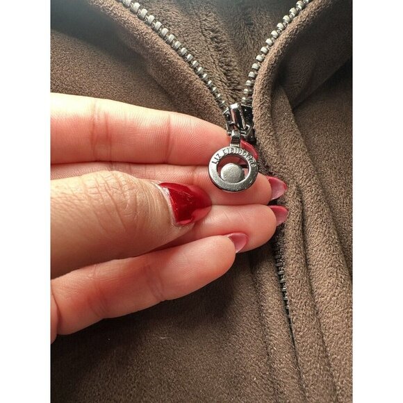 Liz Clairborne Womens Brown Suede Zip Up Jacket With Fur Trimming & lining, Sz M - Picture 6 of 10